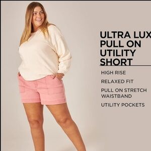 Lee Pink Relaxed Fit High Rise Stretchy Elastic Waist Women's Shorts Size M